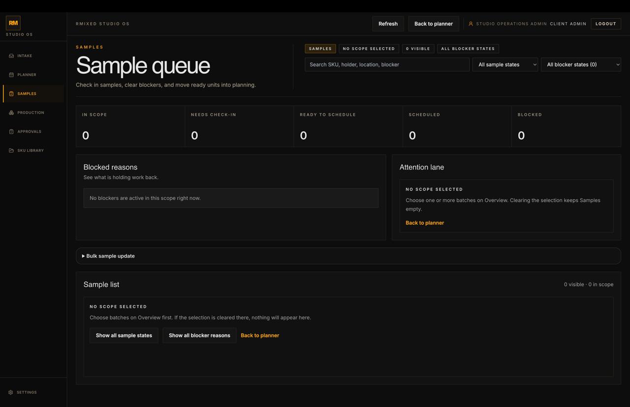 Studio approval inbox showing review states and approval tracking.